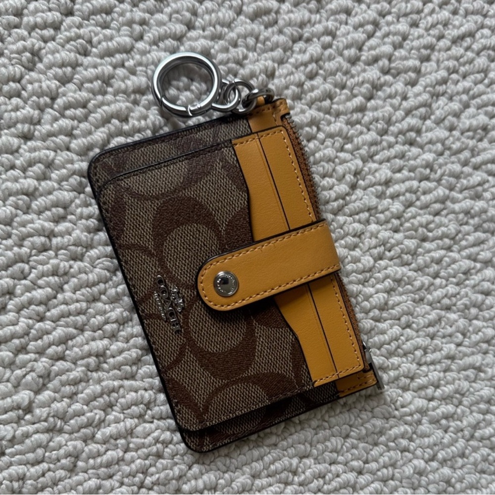 Coach Tan and Yellow Card Wallet